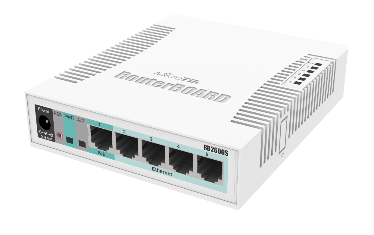 MikroTik RB260GS (CSS106-5G-1S) Smart Gigabit Switch sa 5 Gigabit portova i 1 SFP portom