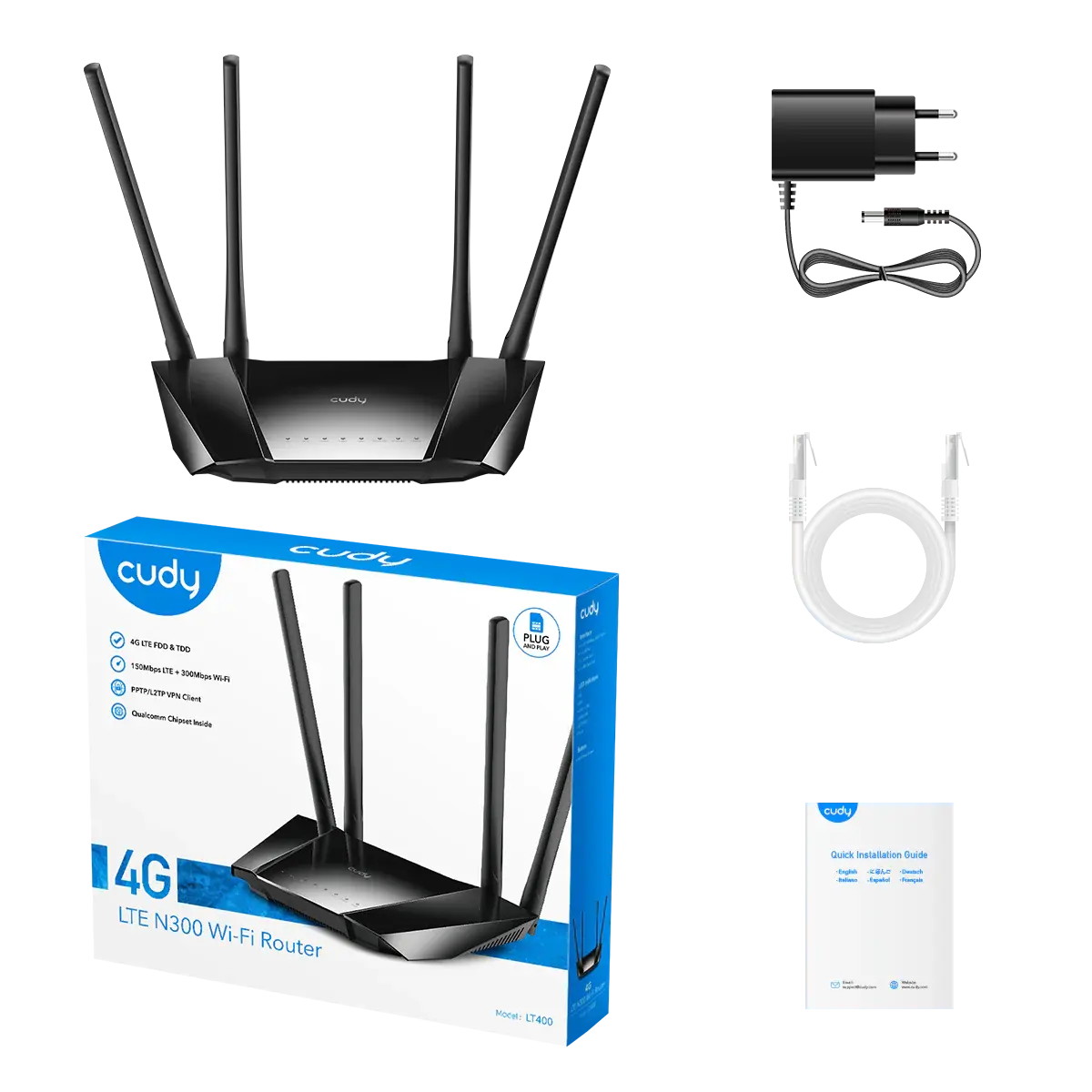 Cudy LT400 4G LTE Cat. 4 N300 Wi-Fi Ruter