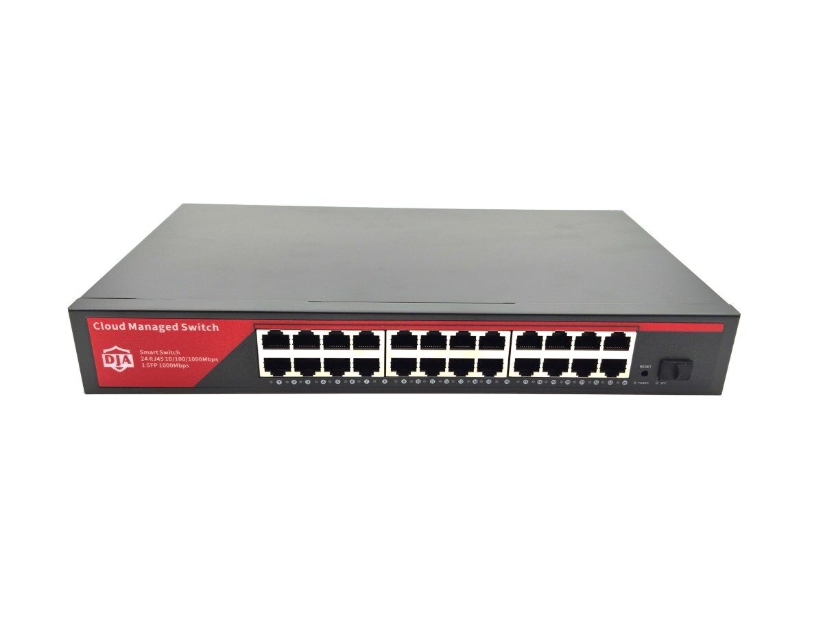DJA managed Gigabit switch 24xRJ45 + SFP VLAN rack (DJA-SG202401)