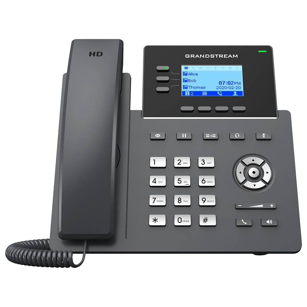 Grandstream GRP2602G IP telefon 4xSIP 2xLINE PoE 132x48