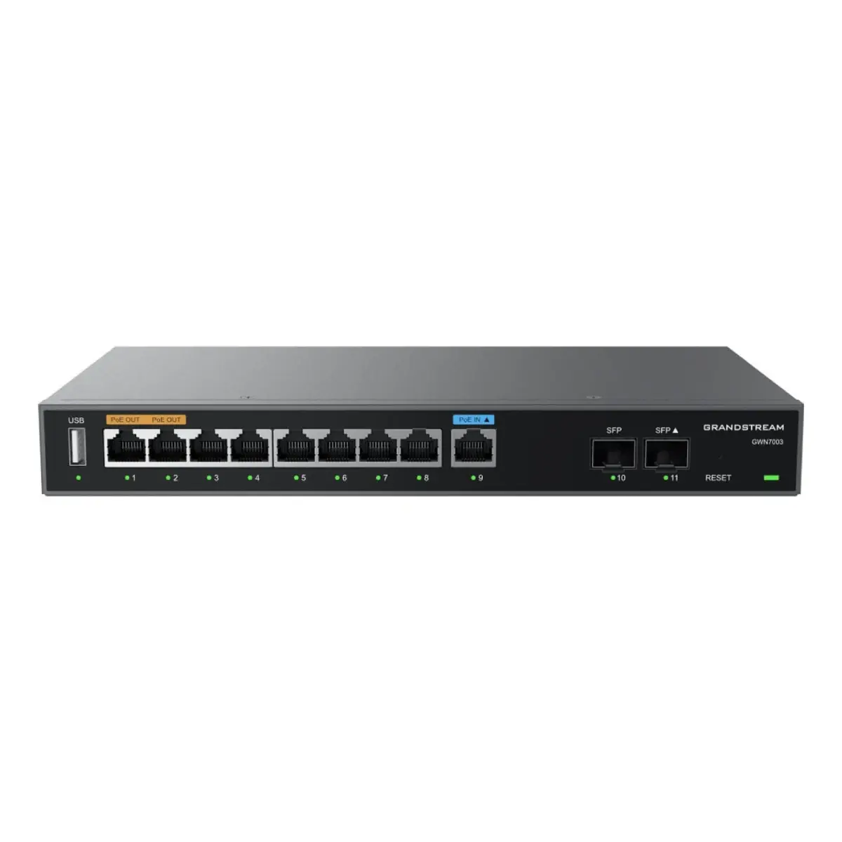 Grandstream GWN7003 VPN/firewall ruter 5GE 9xRJ-45 Gigabit PoE 2x2 USB