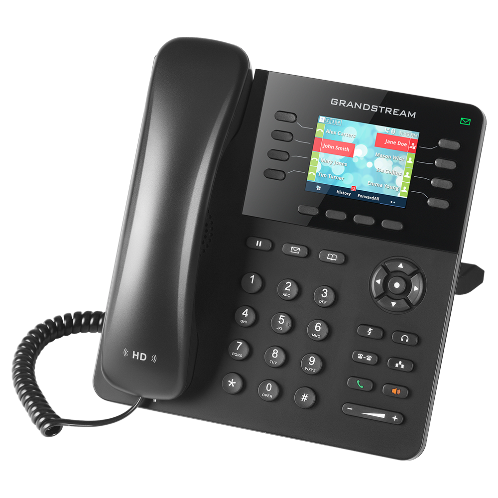 Grandstream GXP2135 IP telefon 4xSIP 2xRJ-45 Gigabit PoE 2.8" Bluetooth