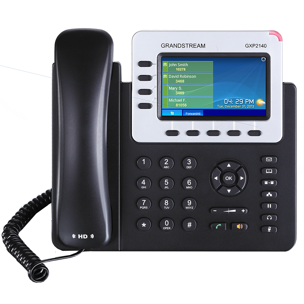 Grandstream GXP2140 IP telefon 4xSIP 2xRJ-45 Gigabit PoE 4.3" Bluetooth